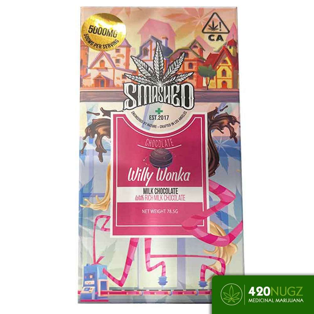 Smashed Plus -  Willy Wonka - Milk Chocolate Bar - 5000mg